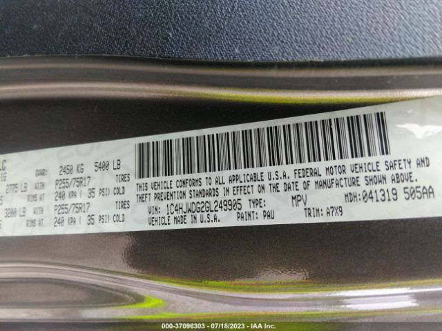 1C4HJWDG2GL249905 Jeep Wrangler Unlimited Sport