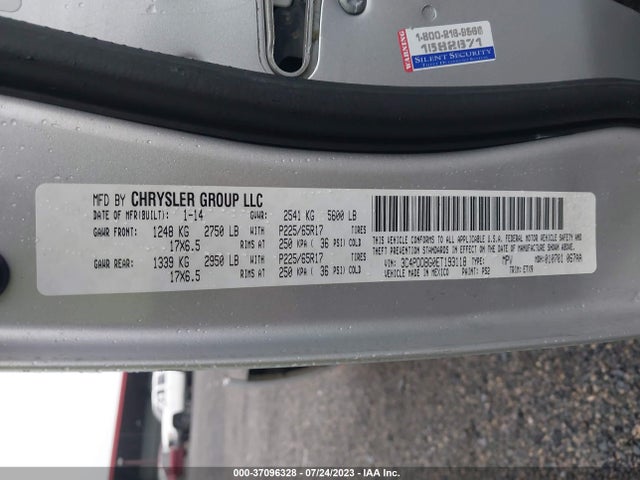 2014 DODGE JOURNEY SXT VIN: 3C4PDDBG0ET193118