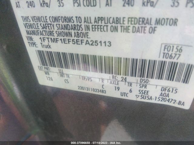 1FTMF1EF5EFA25113 Ford F-150 Xl/xlt/stx