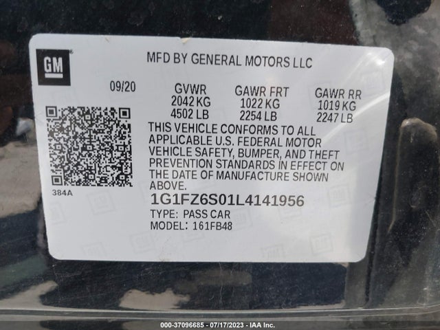 Chevrolet Bolt Ev Premier 2020 1G1FZ6S01L4141956 Image 9
