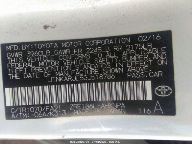 JTNKARJE5GJ518786 Scion IM