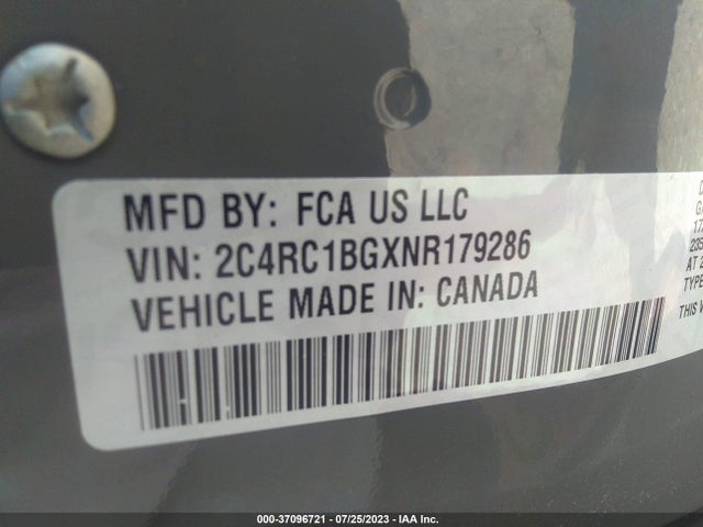 2C4RC1BGXNR179286 Chrysler Pacifica Touring L
