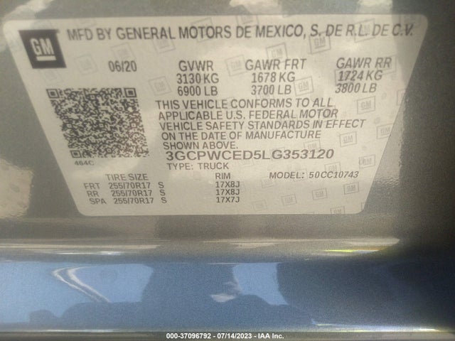 Chevrolet Silverado 1500 Lt 2020 3GCPWCED5LG353120 Image 15