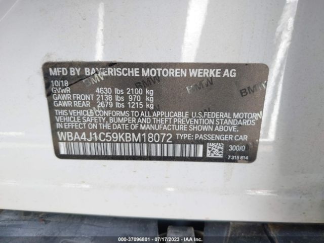 WBA4J1C59KBM18072 BMW 430i Gran Coupe