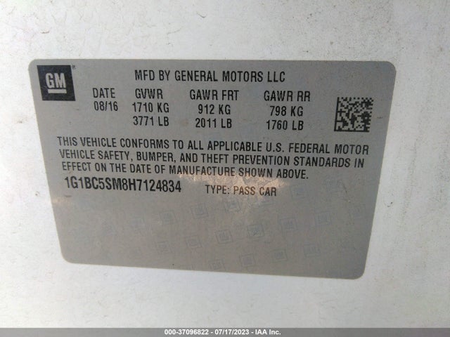 Chevrolet Cruze Ls Auto 2017 1G1BC5SM8H7124834 Image 9