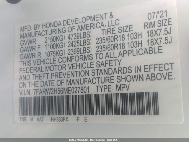 7FARW2H56ME027801 Honda CR-V EX
