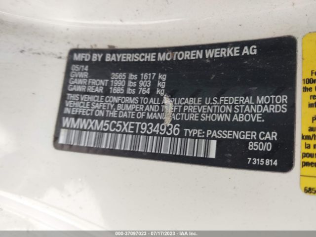 WMWXM5C5XET934936 Mini COOPER HARDTOP