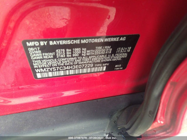 2017 Mini Countryman, VIN: WMZYS7C34H3E07229