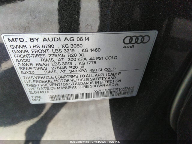 WA1LGAFE9FD003475 Audi Q7 3.0t Premium Plus