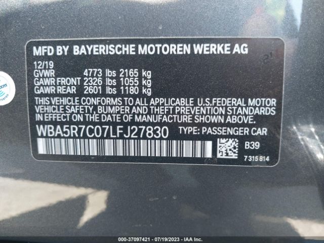 WBA5R7C07LFJ27830 BMW 3 Series 330i Xdrive
