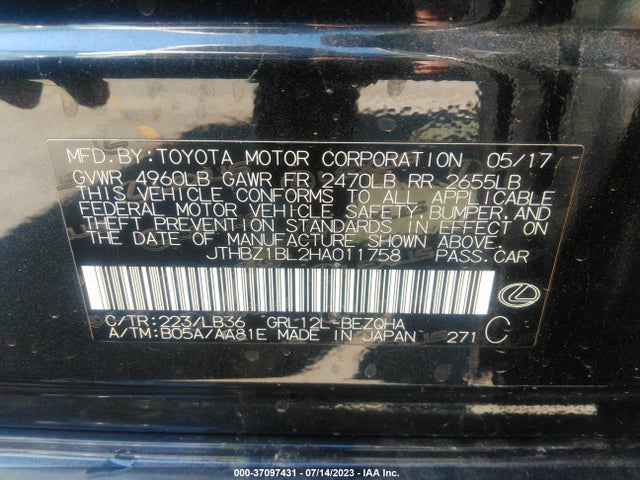 JTHBZ1BL2HA011758 Lexus Gs Gs 350