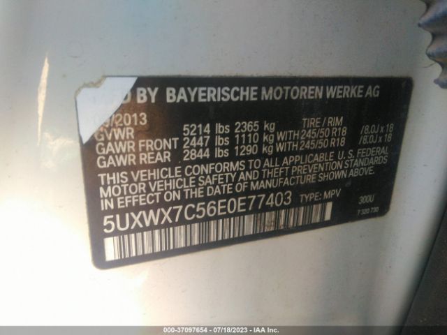 5UXWX7C56E0E77403 BMW X3 Xdrive35i