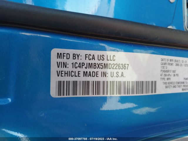 1C4PJMBX5MD226367 Jeep Cherokee Trailhawk