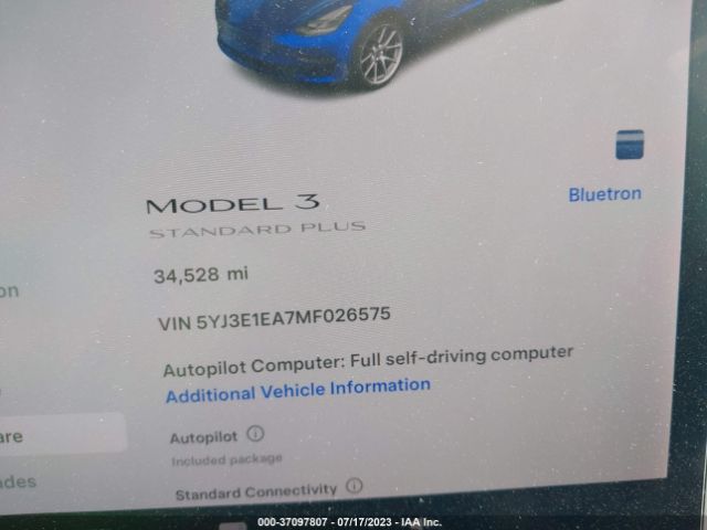 5YJ3E1EA7MF026575 Tesla Model 3 Standard Range Plus