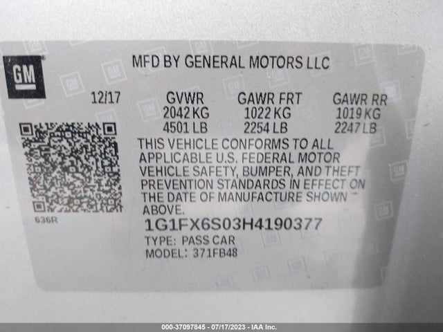 Chevrolet Bolt Ev Premier 2017 1G1FX6S03H4190377 Image 15