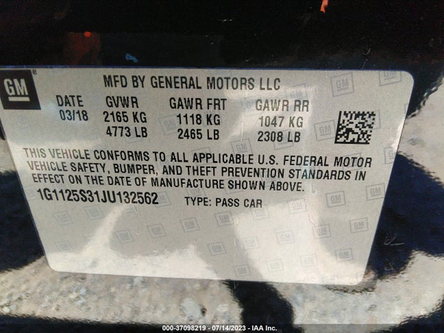 Chevrolet Impala Premier 2018 1G1125S31JU132562 Image 9