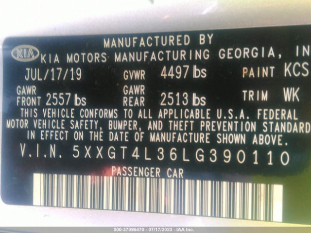 5XXGT4L36LG390110 KIA Optima Lx