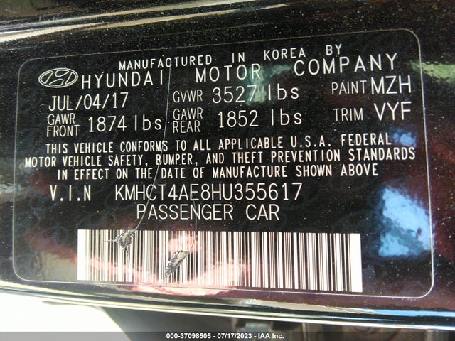 Hyundai ACCENT SE 2017 KMHCT4AE8HU355617 Image 10