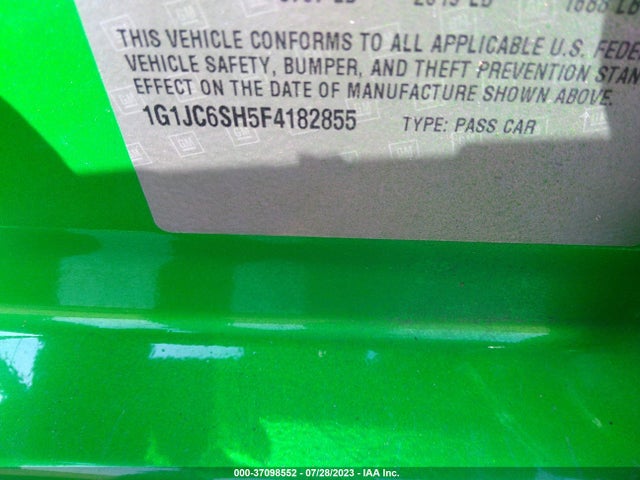 Chevrolet SONIC LT 2015 1G1JC6SH5F4182855 Image 9