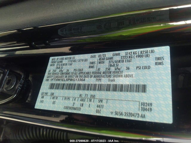 2023 Ford F-150 Lightning, VIN: 1FTVW1EL5PWG13364
