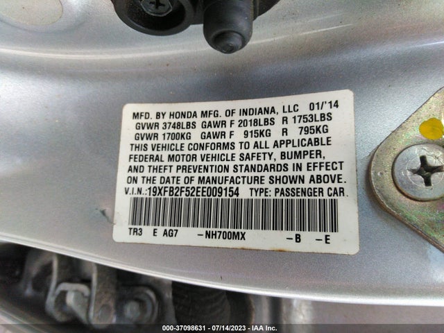Honda Civic Sedan Lx 2014 19XFB2F52EE009154 Image 9