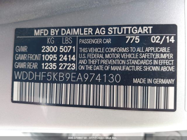 WDDHF5KB9EA974130 Mercedes-Benz E-class E 350