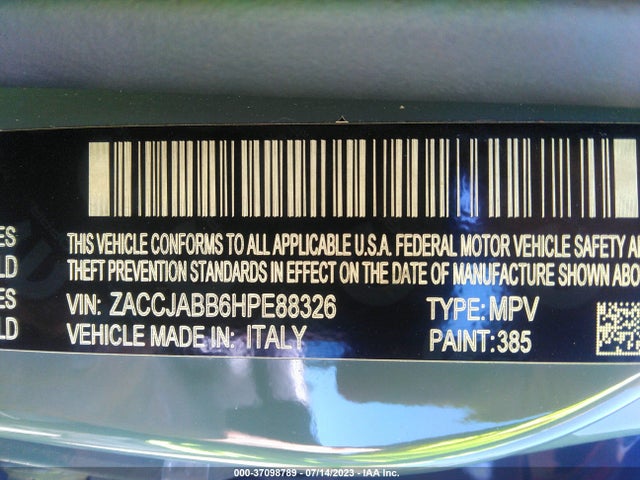 ZACCJABB6HPE88326 Jeep Renegade Altitude