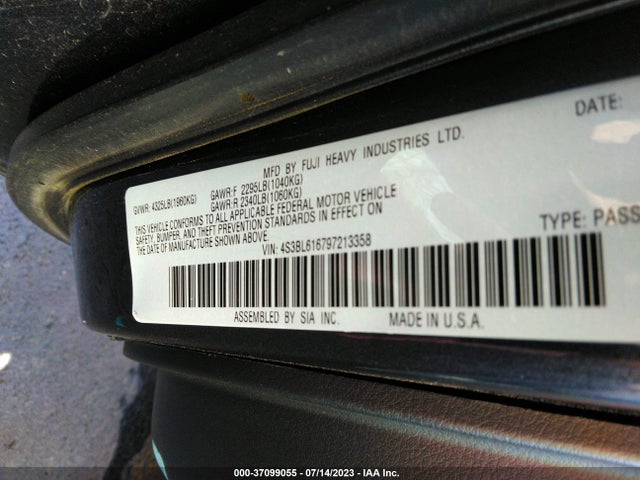 2009 SUBARU LEGACY SPECIAL EDITION VIN: 4S3BL616797213358