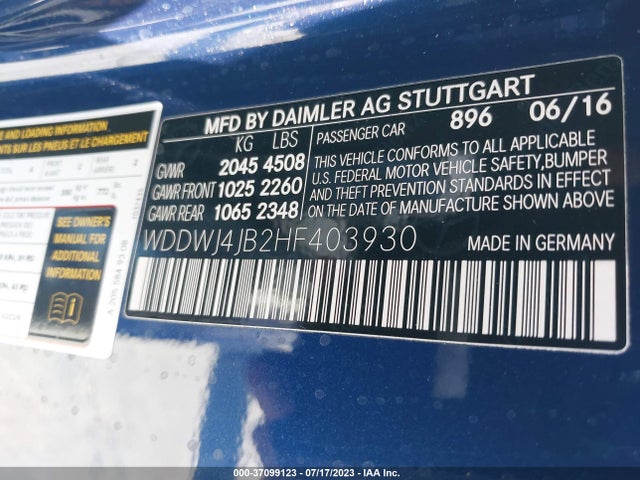 WDDWJ4JB2HF403930 Mercedes-Benz C-class C 300