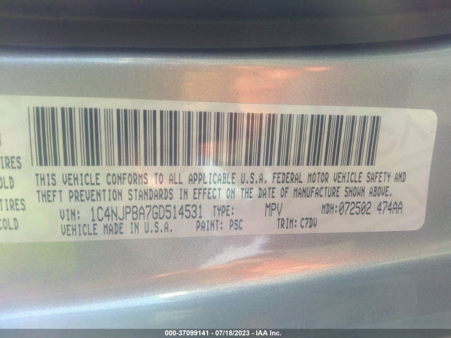 1C4NJPBA7GD514531 Jeep Patriot Sport