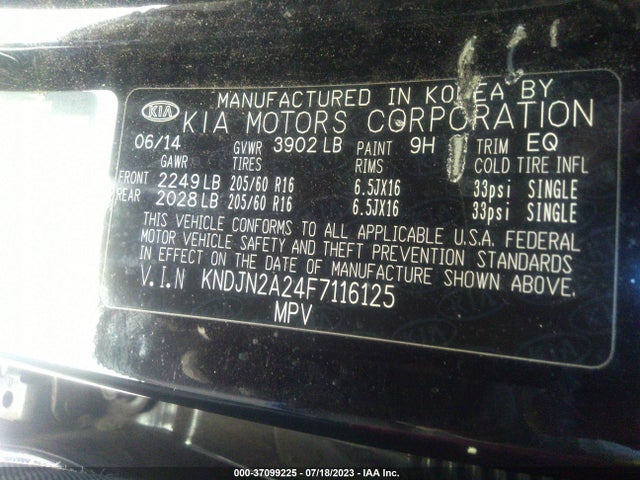 KIA Soul Base 2015 KNDJN2A24F7116125 Image 10