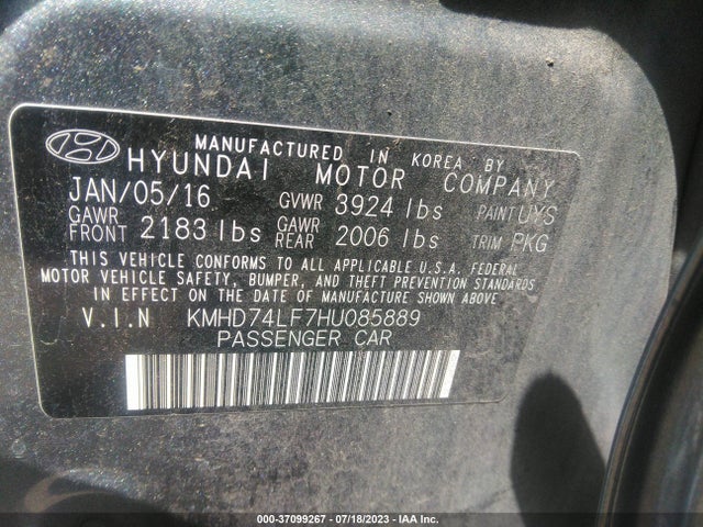 Hyundai ELANTRA SE 2017 KMHD74LF7HU085889 Image 9