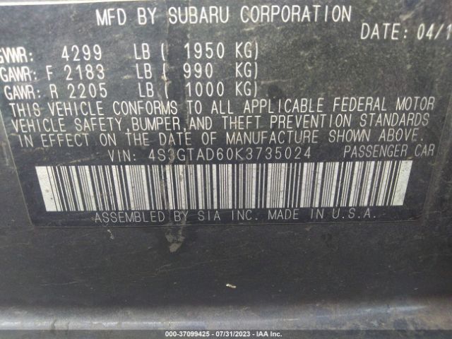 4S3GTAD60K3735024 Subaru Impreza Premium