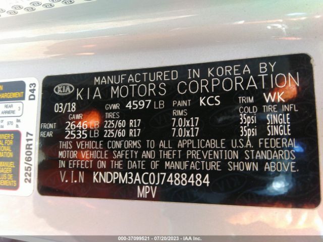 KNDPM3AC0J7488484 KIA Sportage Lx