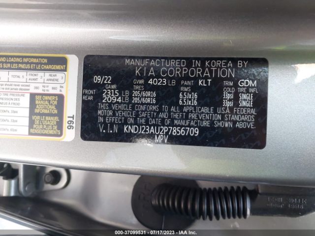 KNDJ23AU2P7856709 KIA SOUL LX