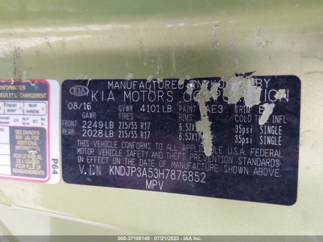 KNDJP3A53H7876852 KIA SOUL +