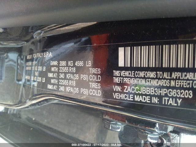 ZACCJBBB3HPG63203 Jeep Renegade Altitude