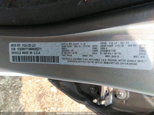 RAM 1500 Big Horn 2021 1C6SRFFT4MN535271 Image 9