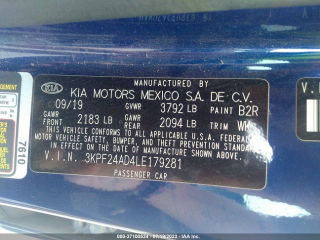 3KPF24AD4LE179281 KIA Forte Lxs