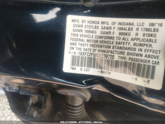 Honda Civic Sedan Lx 2016 19XFC2F58GE239720 Image 9