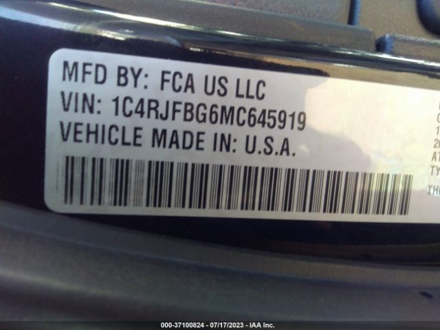 1C4RJFBG6MC645919 Jeep Grand Cherokee Limited