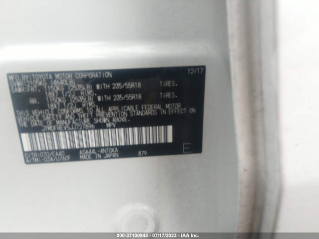 Toyota Rav4 Limited 2018 JTMDFREV5JJ727896 Image 9