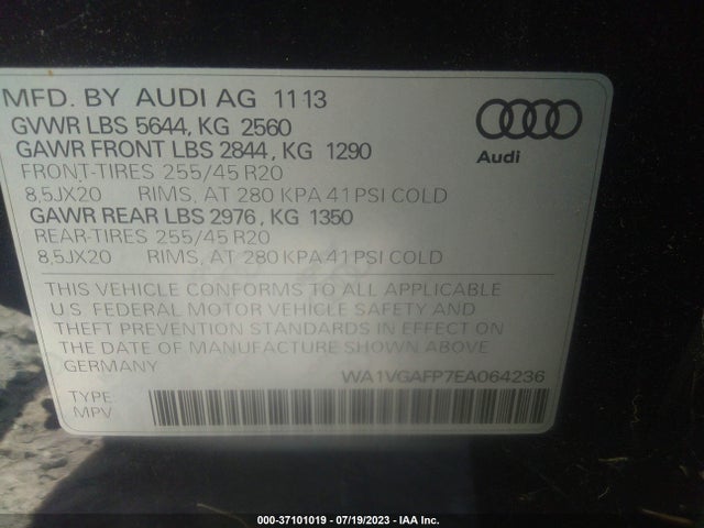WA1VGAFP7EA064236 Audi Sq5 Prestige