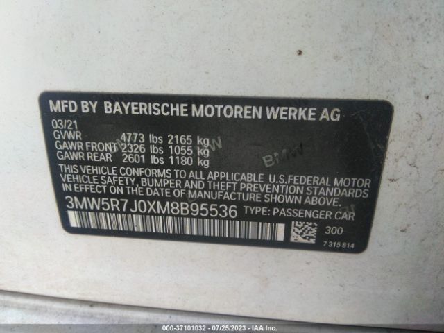 3MW5R7J0XM8B95536 BMW 3 Series 330i Xdrive