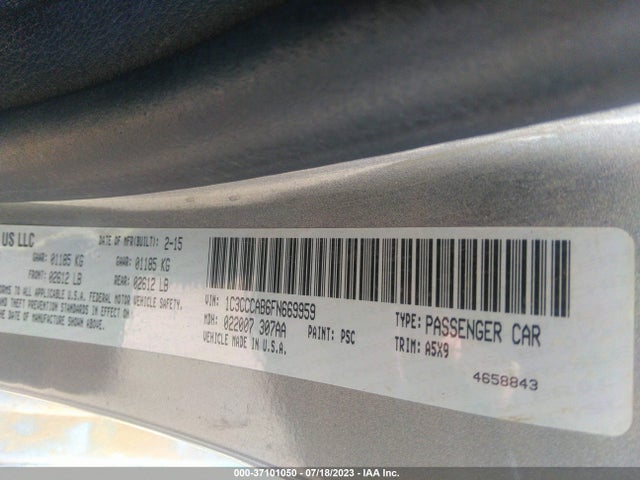2015 CHRYSLER 200 LIMITED VIN: 1C3CCCAB6FN669959