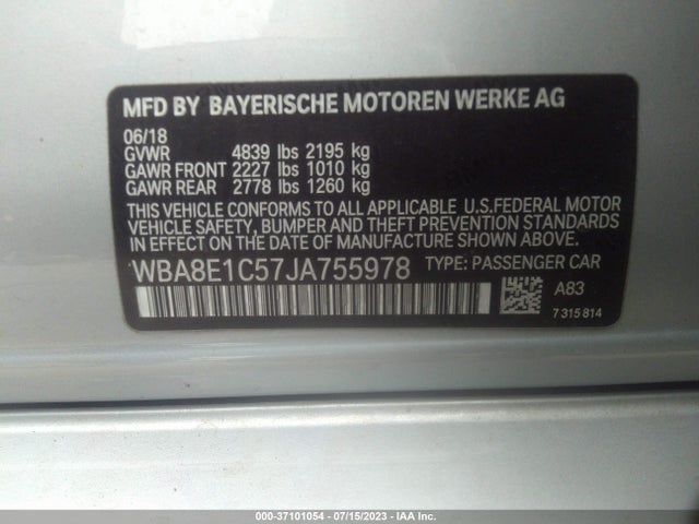 BMW 3 Series 330e Iperformance 2018 WBA8E1C57JA755978 Image 9
