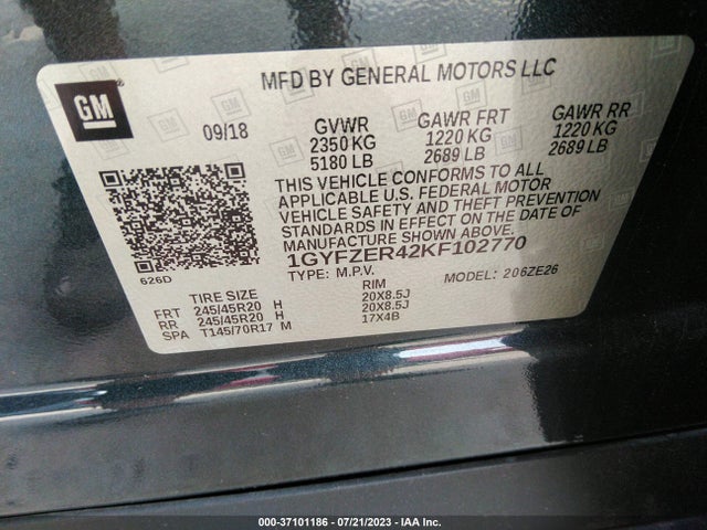 1GYFZER42KF102770 Cadillac Xt4 Fwd Sport