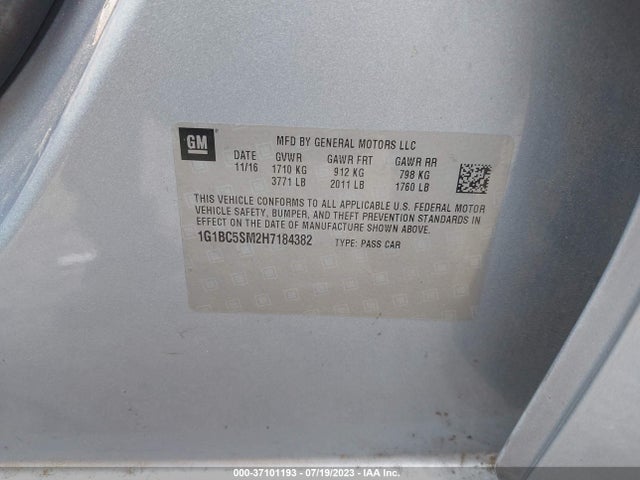 Chevrolet Cruze Ls Auto 2017 1G1BC5SM2H7184382 Image 9