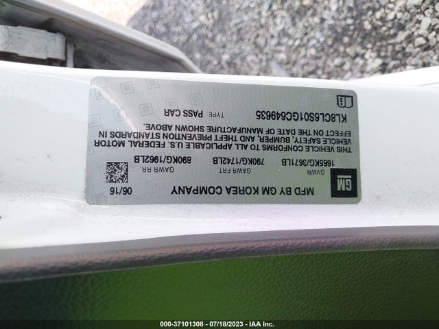 Chevrolet Spark Ev Lt 2016 KL8CL6S01GC649635 Image 8