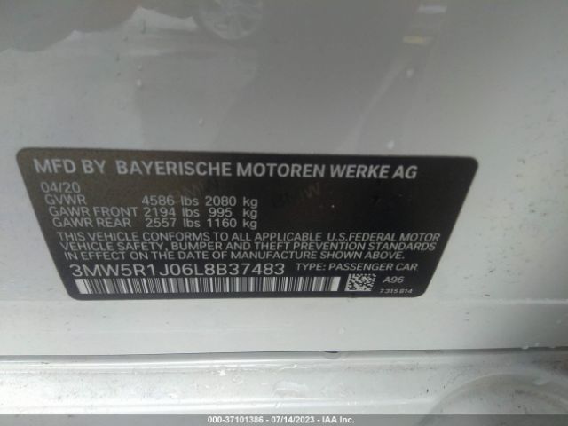 3MW5R1J06L8B37483 BMW 3 Series 330i